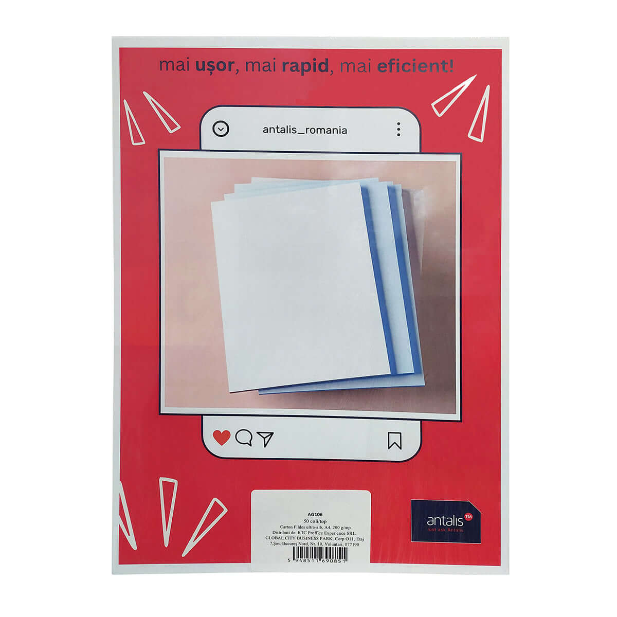 Carton Fildes ultra-alb, A4, 200 g/mp, 50 coli/top Carton Fildes ultra-alb, A4, 200 g/mp, 50 coli/top